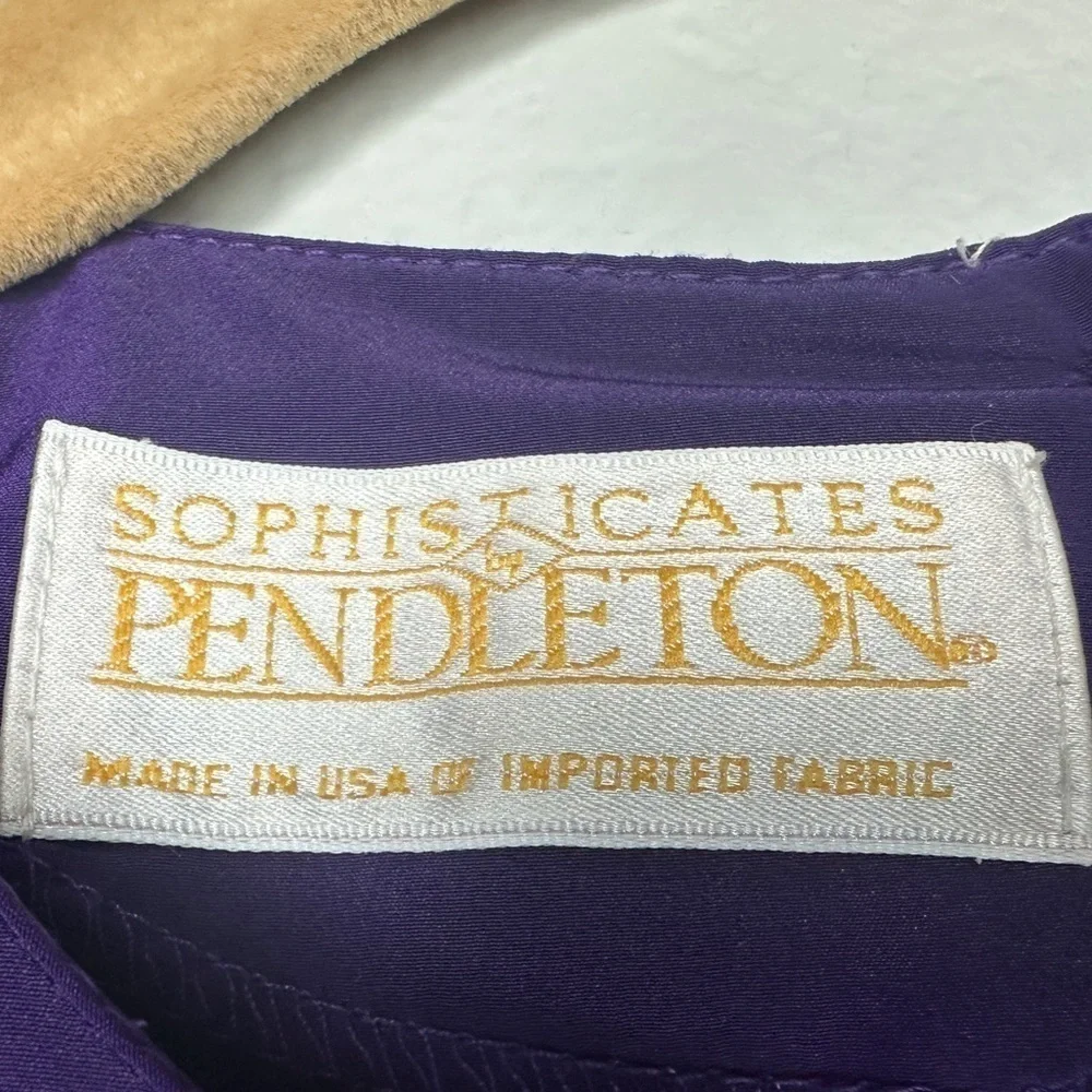 Vintage Sophisticates By Pendleton Purple Blouse Women’s Size 16 - Picture 5 of 10
